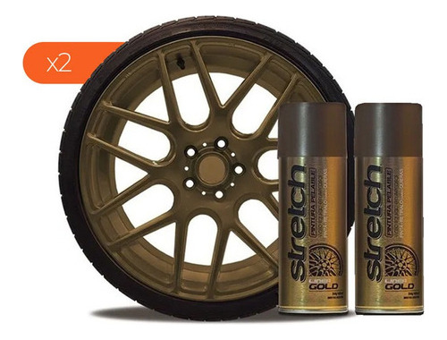 Kit Stretch X 2 Pintura Para Llantas 13/14/15 Bronce Oscuro