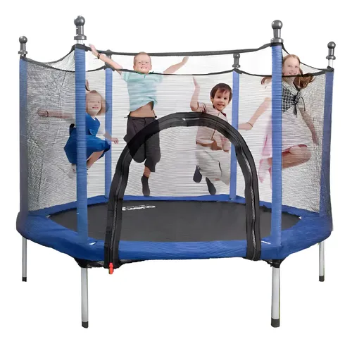 Trampolín Cuory Tumbling Niño Resistente 1.4m Azul Red Seguridad