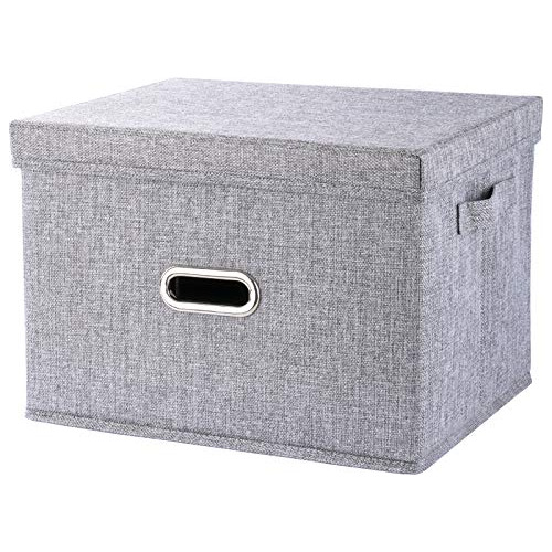 Cubo De Almacenamiento Tapa, Caja De Tela Asas, Contene...