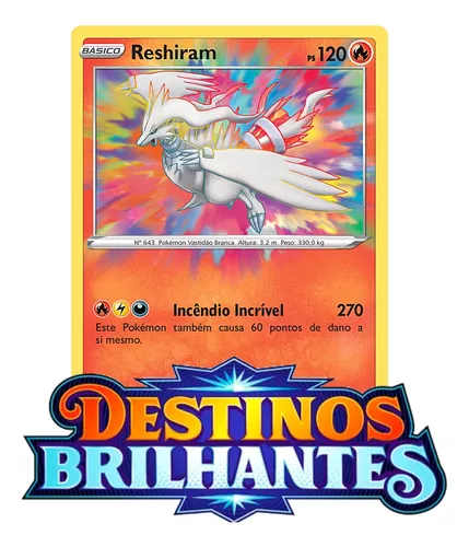 Cartas Pokemon Lendarios Reshiram e Zekrom brilhantes