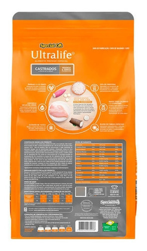 Ração Special Cat Ultralife Frango 3kg Adulto Seca