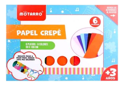 Carpeta Papel Crepe 6 Pliegos 6 Colores