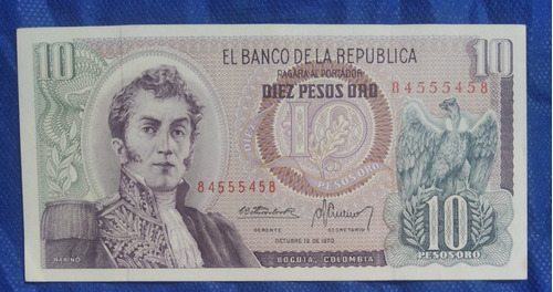 Billete De 10 Pesos Años 1970, Estado 9.5