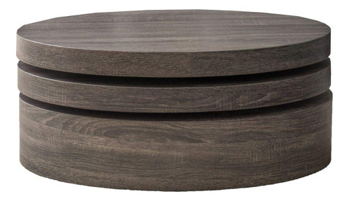Mesa De Centro Giratoria Ovalada Pequeña Color Negro