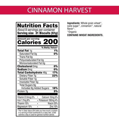 Kashi Cereal Organico Canela Biscuits 462grs