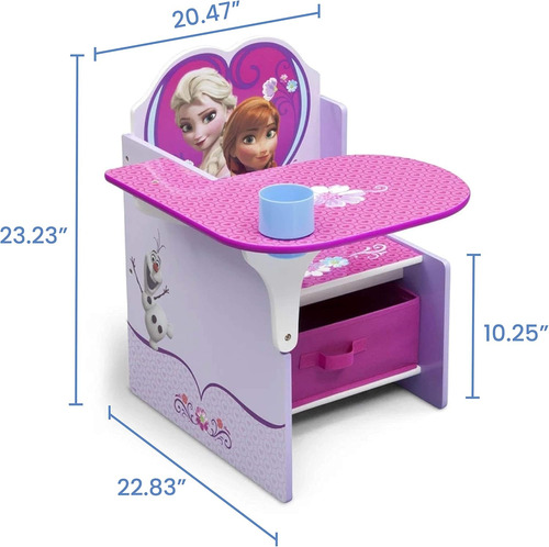 Mesa De Escritorio Con Silla Y Compartimento Diseño Frozen