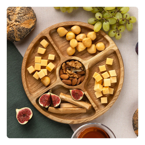 Kit Tábua Petisqueira Bandeja Churrasco Queijo 2 Potes Patês Cor Marrom-claro