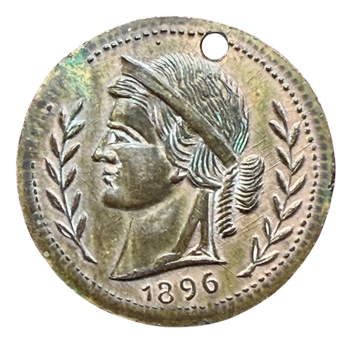 Ficha O Token Italia 1896 Busto Y Laureles (Usado)