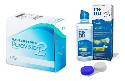 Lente De Contato Purevision 2 Com Grau Bausch Lomb + Estojo