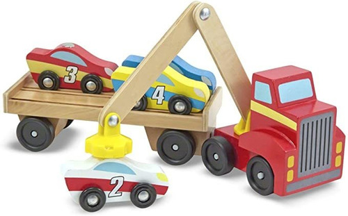 Juego De Camión Remolque De Vehículos Melissa & Doug Magnéti