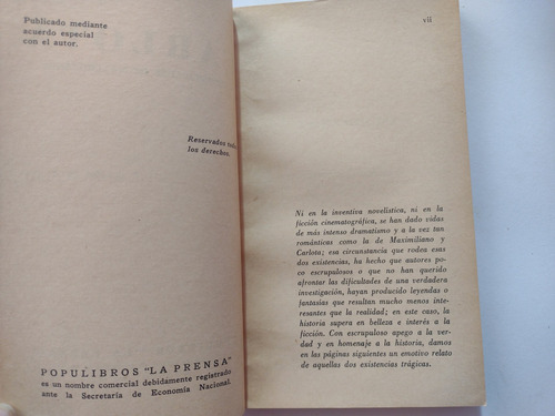 Carlota, Infidelidades De Maximiliano- F Ibarra De Anda 1958 (Usado)