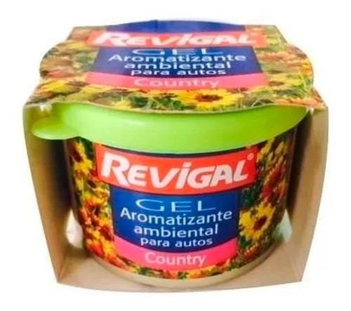 Imagen 1 de 5 de Aromantizante Perfume Gel Auto Interior Aroma Campo Revigal