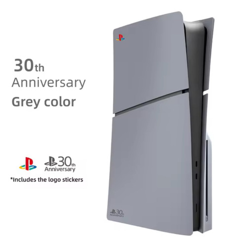 Carcasa Cubierta Ps5 Slim Disco 30 Aniversario Ps + Regalo Plateado Ps5 Slim Versión Disco Skin 30 Aniversario Ps