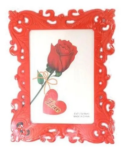 Marco de fotos 13x18 acrílico floral rojo Pf-1016-5