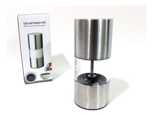 Moedor De Sal Tempero Pimenta Aço Inox Acrilico Pequeno