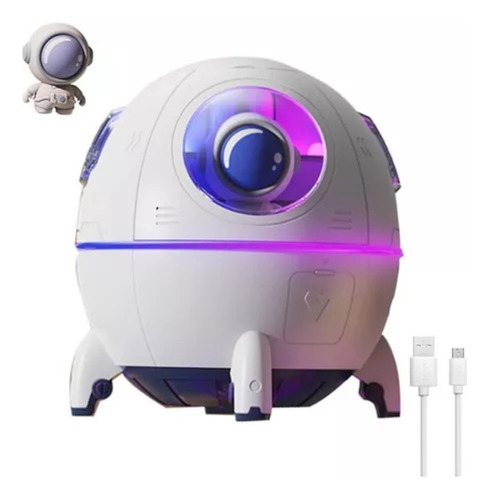 Humidificador Difusor De Aromas Nave Astronauta + Esencia Color Blanco 110v