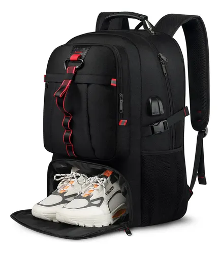 Mochila Viagem 80L Esportiva Academia Impermeável Para Homem De Grande Capacidade Com Compartimentos Para Sapatos, Mochila Para Notebook De 17' Polegadas ', Avanteco Z100 Color Preto