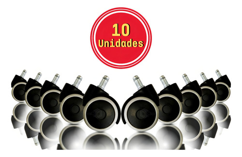 Kit 10 Rodinhas Cadeira C/pino