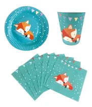 Comprar Kit Zorro Zorrito  Platos  Vasos  Servilletas Descartables
