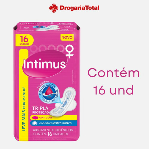 Absorvente Intimus Tripla Proteção Extra Suave Com Abas 16un