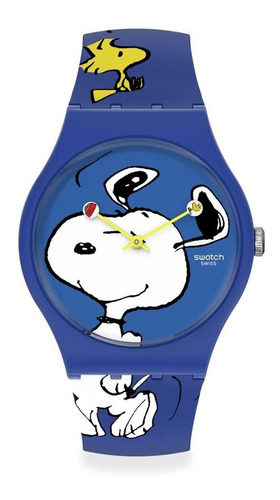 Reloj Mujer Swatch So29z106 Cuarzo Pulso Azul En Silicona