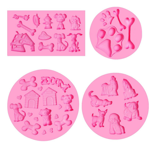 Moldes De Fondant De Animales, Huesos De Perros Paw Silicona