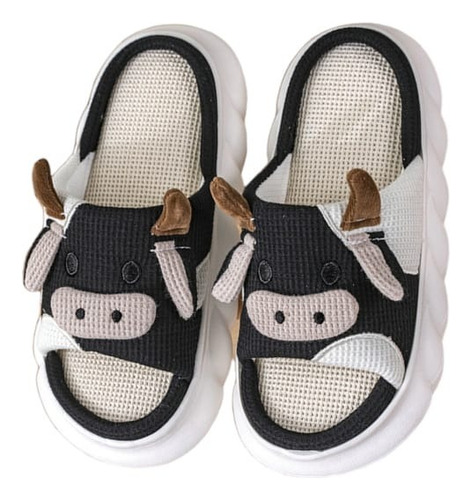 Babuchas Vaquita Pantuflas Kawaii Chanclas Peludas Sua Linda