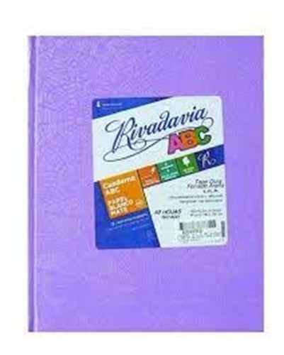 Cuaderno Rivadavia Abc 50 Hojas Forrado Violeta Rayado 19x23