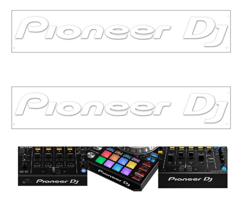 Calcomanía Sticker Pioneer Dj Color Blanco 20cm X 2.5cm 