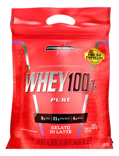Suplemento Whey 100% Pure Gelato Refil 900g Integralmédica Gelato...