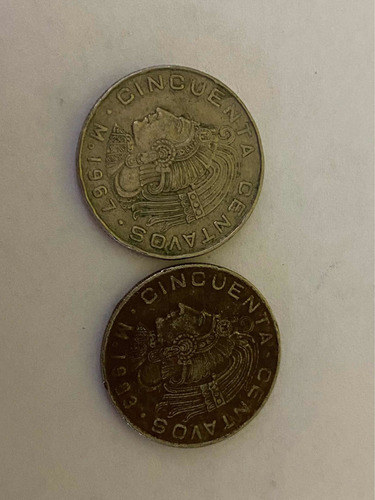 Moneda De 50 Centavos Mexicanos De 1967