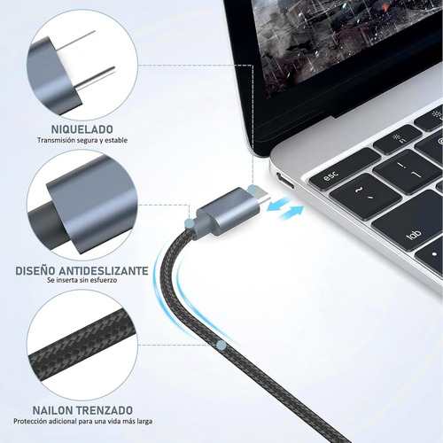 Cable Usb C A Hdmi, 4 K, 60 Hz, Tipo C 3.1 A Hdmi, Cable De