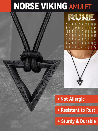 Collar Con Amuleto Rúnico Vikingo Para Hombre Y Mujer, Regal