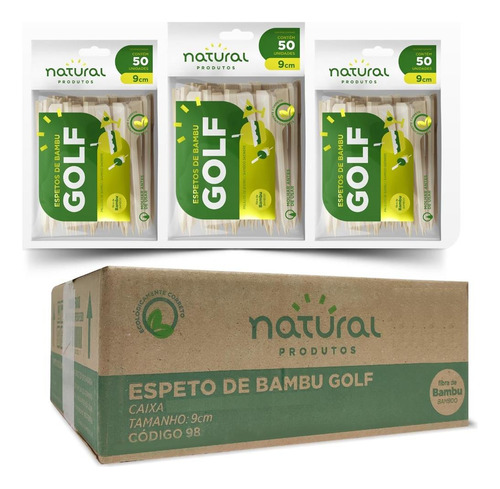 Espeto De Bambu Natural Golf P/ Hamburguer 9cm - 400 Palitos