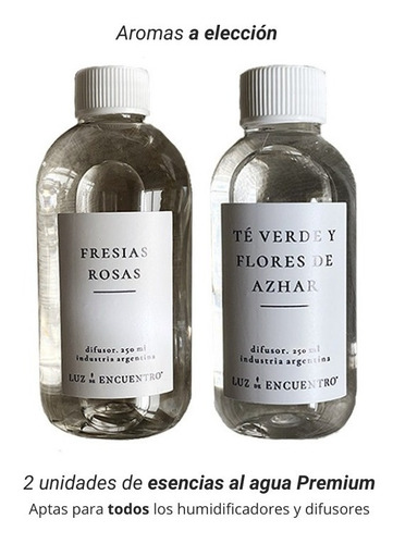 Kit 2 Esencias Al Agua Para Humidificador 125ml C/u