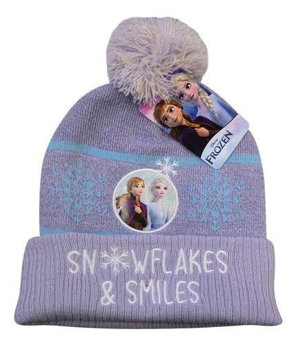 Gorro De Lana Con Pompón Infantil Frozen Oficial