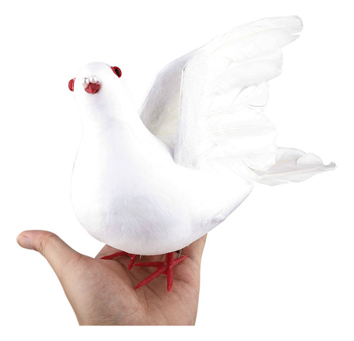 Adorno Artificial Con Forma De Paloma Blanca Falsa Para Deco