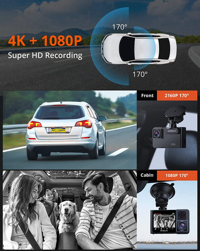 Dashcam Kingslim D1 Pro, Gps, Wifi, Con Visión Nocturna