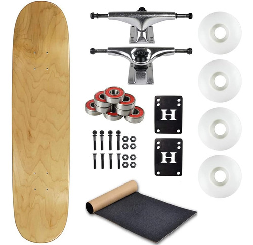 Moose Blank Skateboard Completo 7.75  Natural Con Ejes Plate