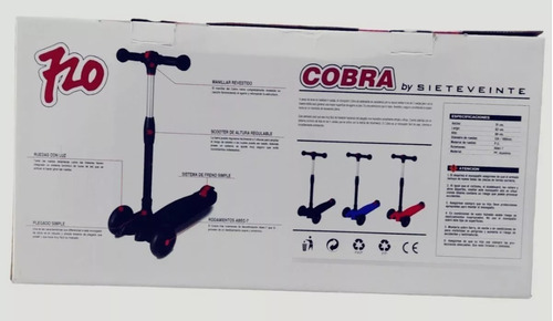 Monopatin 4 Ruedas Con Luces Led Reforzado Grande Cobra 720