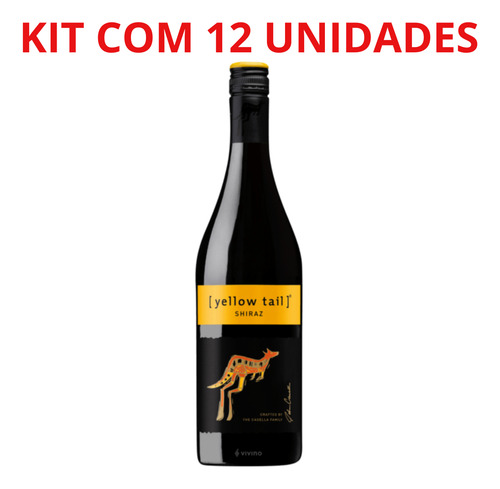 Vinho Australiano Yellow Tail Syrah 750ml Tinto Kit Com 12