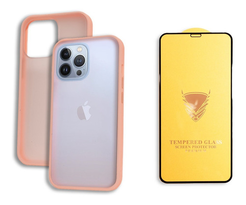 Funda Case Uso Rudo Para iPhone + Mica Protectora Premium