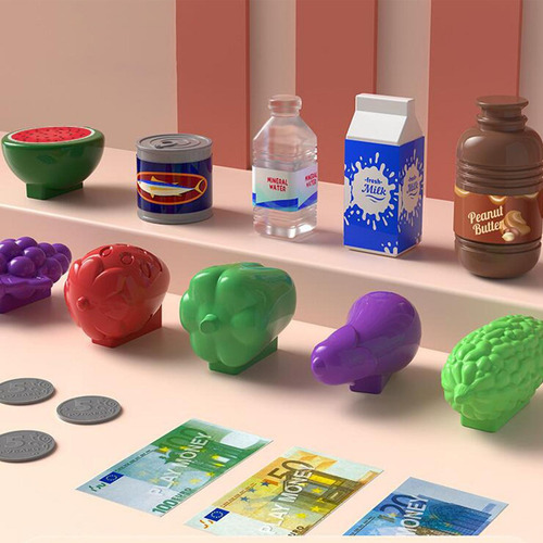 Juego De Caja Registradora De Supermercado Para Niños Azul