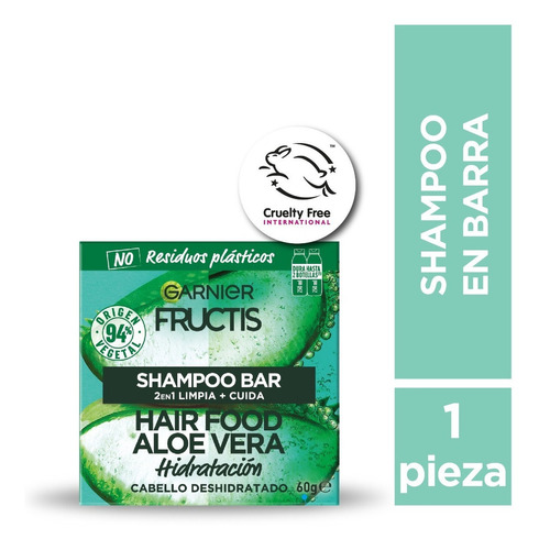 Shampoo Aloe Vera Hair Food 2 En 1 Garnier Fructis - 60gr