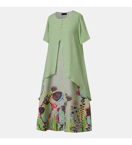 Vestidos Grandes De Moda De Verano Con Dos Vestidos Falsos
