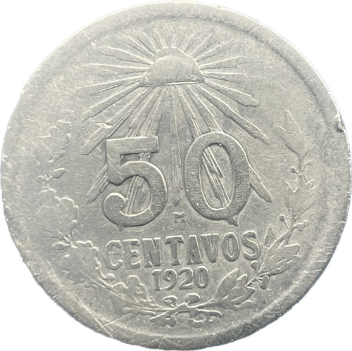 Moneda 50 Centavos Resplandor 1920