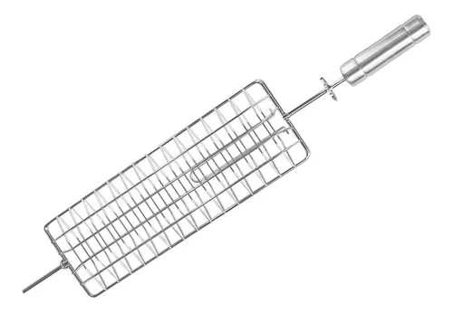 KIT Espeto Giratório Elétrico - GIROPLUS Grelha Abaulada - Para assar pão  de alho, peixe e carne.