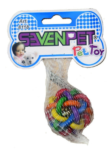 Juguete Pelota Goma Para Perro Con Cascabel 8118 Color Colores