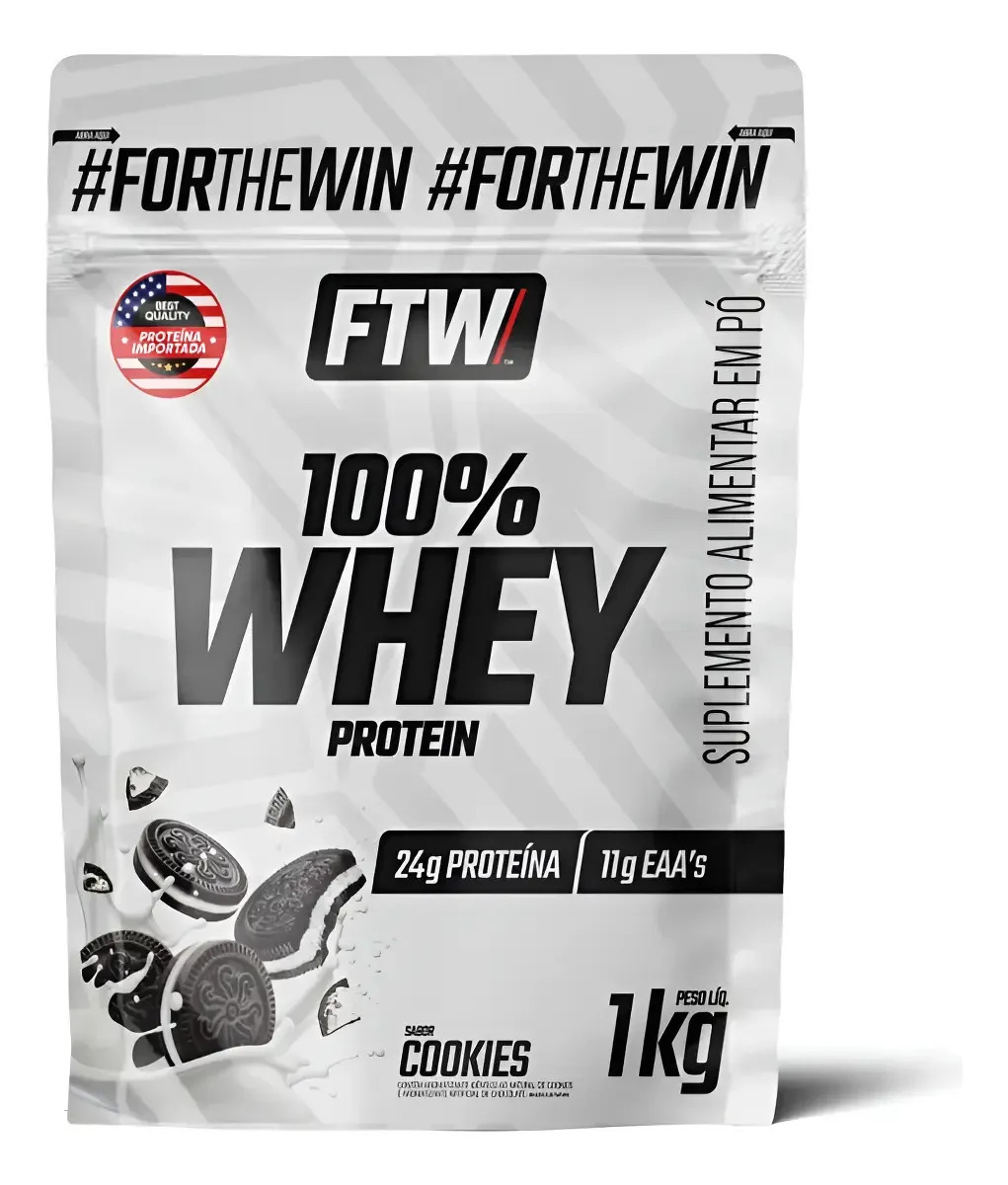 Whey Protein Concentrado Proteína 100% Pure Refil 1kg Ftw Sabor Cookies