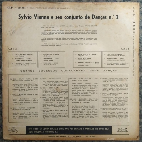 Lp Sylvio Vianna E Seu Conjunto Dança Nº2 Copacabana-calypso (Usado)